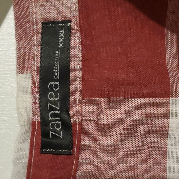 ZanZea women's XXXL (3X) red & white plaid button down collared shirt - Picture 2 of 6